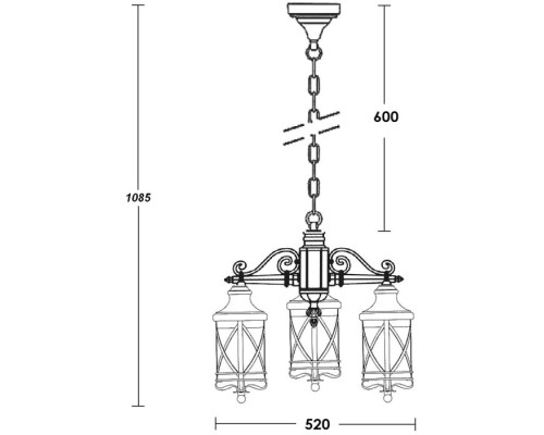 Уличный светильник подвесной LUCERNA 84870/3/02 Bl Oasis Light