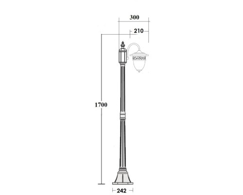 Наземный фонарь KRAKOV 1 L 87208L/18 Gb Oasis Light