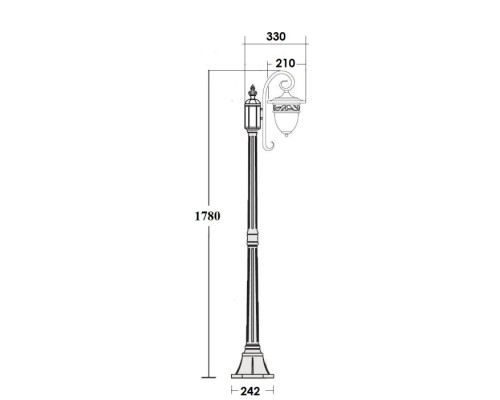 Наземный фонарь KRAKOV 1 L 87208L/18L Gb Oasis Light