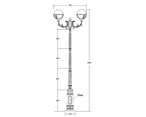 Наземный фонарь GENOVA 88110A/16/E7 Bl Oasis Light