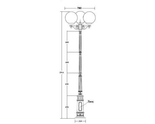 Наземный фонарь GLOBO L 88210LB/E7 Bl Oasis Light