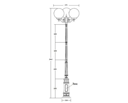 Наземный фонарь GLOBO S 88210SB/E7 Bl Oasis Light