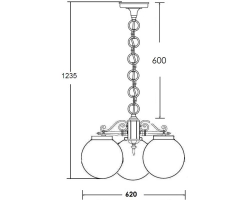 Уличный светильник подвесной GLOBO S 88270S/3 Bl Oasis Light