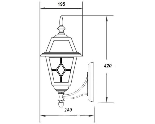 Настенный фонарь уличный FARO lead GLASS 91101/04 lgG Bl Oasis Light