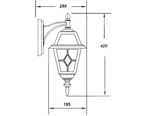 Настенный фонарь уличный FARO lead GLASS 91102/04 lgG Bl Oasis Light