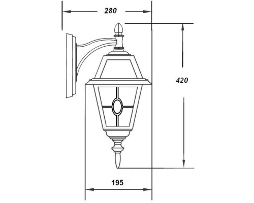 Настенный фонарь уличный FARO lead GLASS 91102/04 lgY Bl Oasis Light