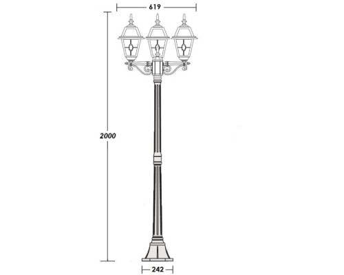 Наземный фонарь FARO lead GLASS 91108B lgY Bl Oasis Light