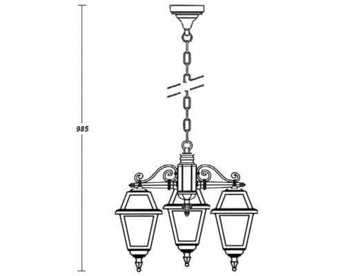 Уличный светильник подвесной  91170/3 lgG Bl Oasis Light