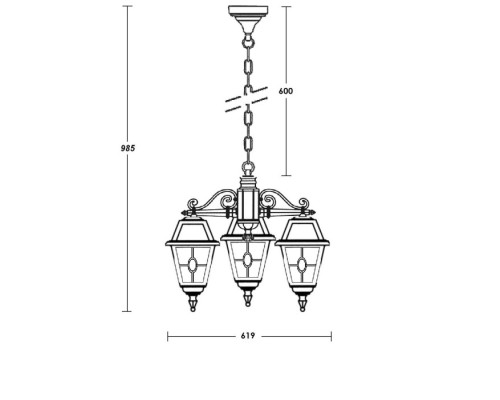 Уличный светильник подвесной  91170/3 lgY Bl Oasis Light