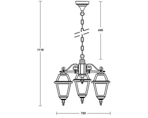 Уличный светильник подвесной FARO-FROST L 91170fL/3 Bl Oasis Light