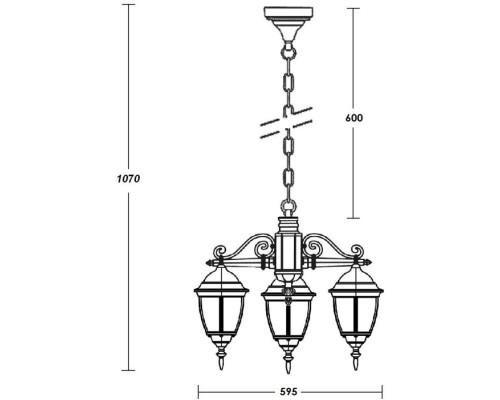 Уличный светильник подвесной ARSENAL S 91270S/3/02 Gb Oasis Light