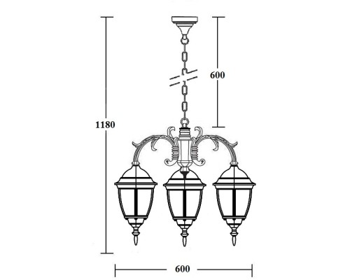 Уличный светильник подвесной ARSENAL S 91270S/3/16 Gb Oasis Light