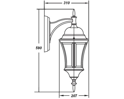 Настенный фонарь уличный ASTORIA 1 L 91302L cover Bl Oasis Light