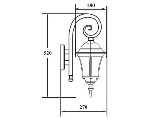 Настенный фонарь уличный ASTORIA 1 S 91302S/18S Gb Oasis Light