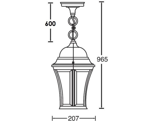 Уличный светильник подвесной ASTORIA 1 L 91305L Bl Oasis Light