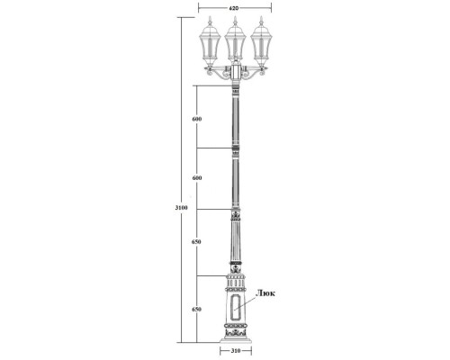 Наземный фонарь ASTORIA 1 L 91310LB/E7 Bl Oasis Light