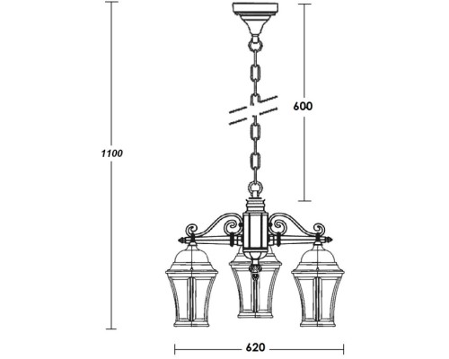 Уличный светильник подвесной ASTORIA 1 L 91370L/3 Gb Oasis Light