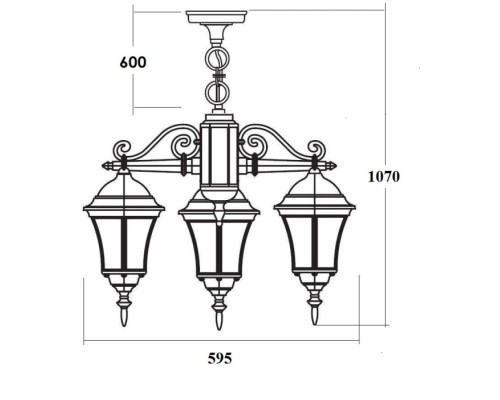 Уличный светильник подвесной ASTORIA 1 S 91370S/3 Bl Oasis Light