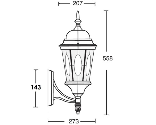 Настенный фонарь уличный ASTORIA 2M 91401M Bl овал Oasis Light