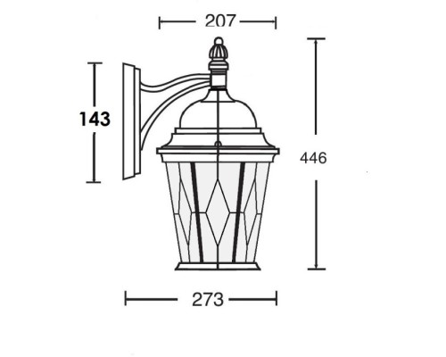 Настенный фонарь уличный ASTORIA 2M 91402M Gb ромб Oasis Light