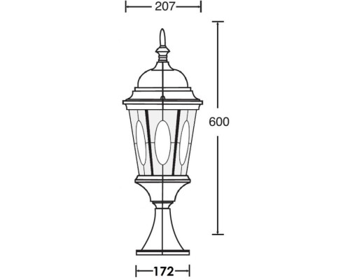 Наземный фонарь ASTORIA 2M 91404M Bl овал Oasis Light