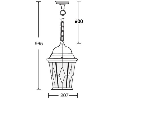 Уличный светильник подвесной ASTORIA 2M 91405M Bl ромб Oasis Light