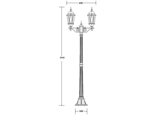 Наземный фонарь ASTORIA 2M 91408MA Bl овал Oasis Light