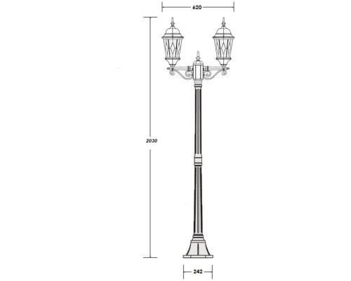 Наземный фонарь ASTORIA 2M 91408MA Bl ромб Oasis Light