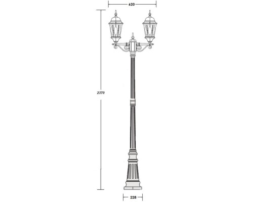 Наземный фонарь ASTORIA 2M 91409MA Bl овал Oasis Light