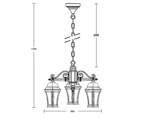 Уличный светильник подвесной ASTORIA 2 91470L/3 Bl Oasis Light
