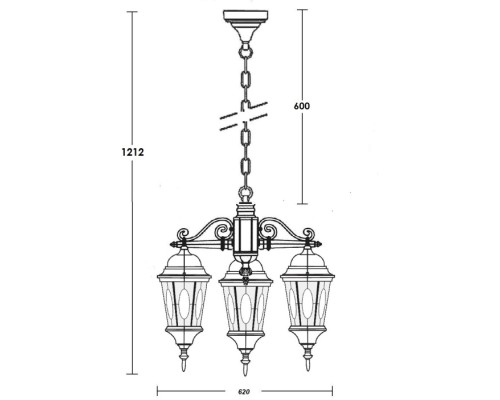 Уличный светильник подвесной ASTORIA 2M 91470M/3 Bl овал Oasis Light