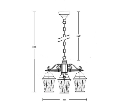 Уличный светильник подвесной ASTORIA 2M 91470M/3 Bl ромб Oasis Light