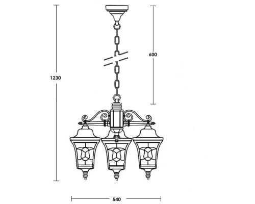 Уличный светильник подвесной VENECIA 2S 91870S/3 Bl Oasis Light
