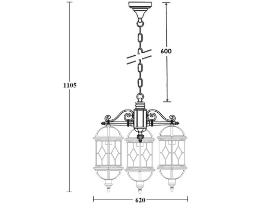 Уличный светильник подвесной SORENTO 92670/3 Bl Oasis Light
