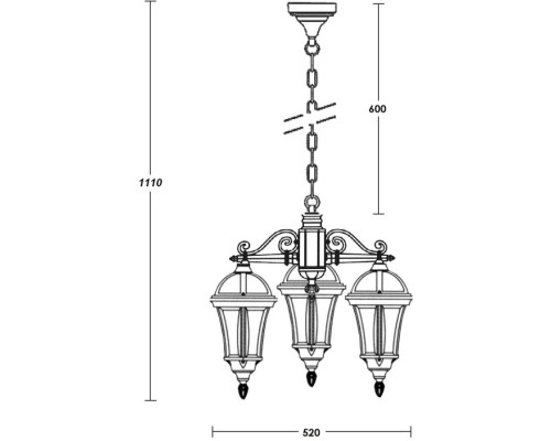 Уличный светильник подвесной ROMA S 95270S/3 Gb Oasis Light