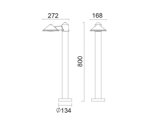 Наземный светильник  W11876N3-800 Gr Oasis Light