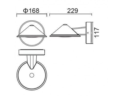 Настенный светильник уличный  W1876 Gr Oasis Light