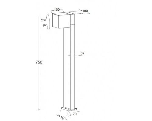Наземный фонарь TUBE LED W1938-1-750 Gr Oasis Light