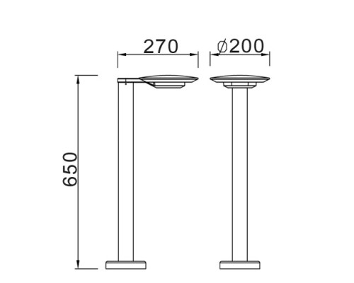 Наземный светильник  W2257S-650 Gr Oasis Light