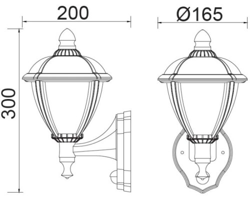 Настенный фонарь уличный UNITE W2601-PiR Bl Oasis Light