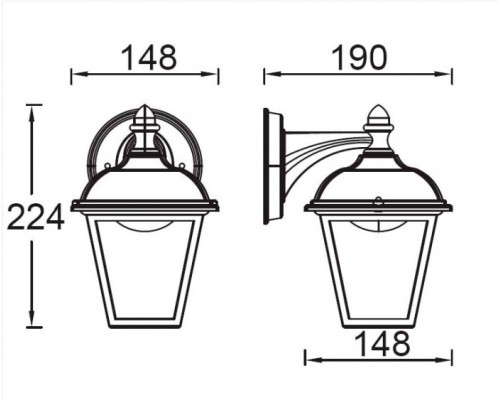 Настенный фонарь уличный  W2612S Bl Oasis Light