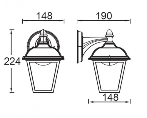 Настенный фонарь уличный  W2612S Gb Oasis Light
