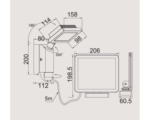 Настенный светильник уличный SOLAR W6101S-PIR SL Gr Oasis Light