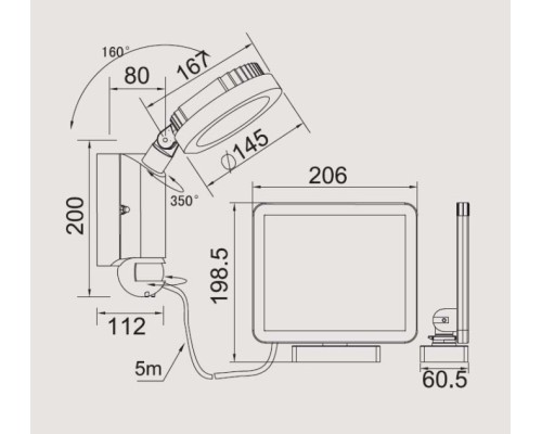 Настенный светильник уличный SOLAR W6102S-PIR SL Gr Oasis Light