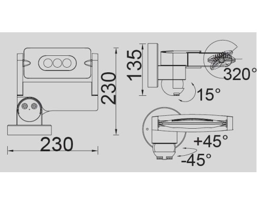 Настенный светильник уличный  W6144S-1-PIR Gr Oasis Light