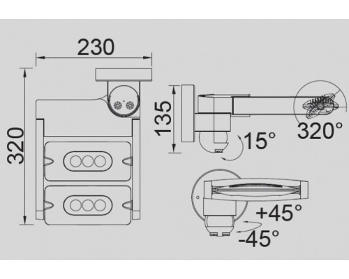 Настенный светильник уличный  W6144S-2-PIR Gr Oasis Light