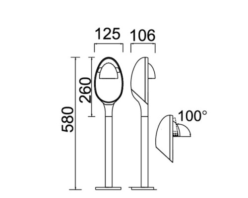 Наземный светильник  W6161-580 Gr Oasis Light