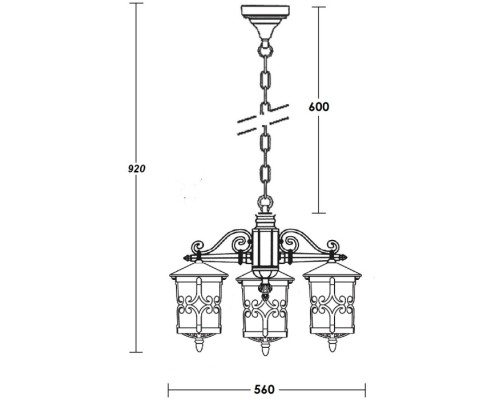 Уличный светильник подвесной FRANKFURT f15870/3 Gb Oasis Light