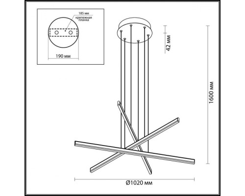 Подвесной светильник Rudy 3890/48L Odeon Light