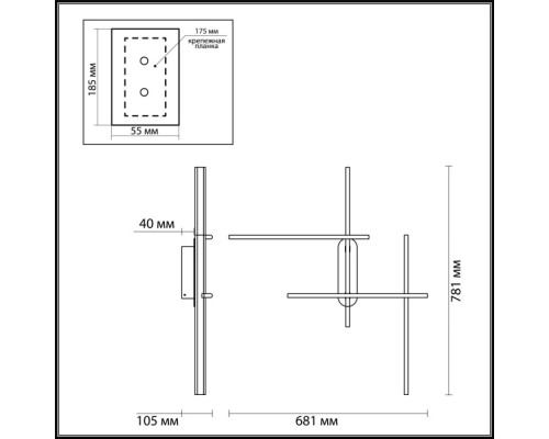Настенный светильник Rudy 3890/36WLP Odeon Light